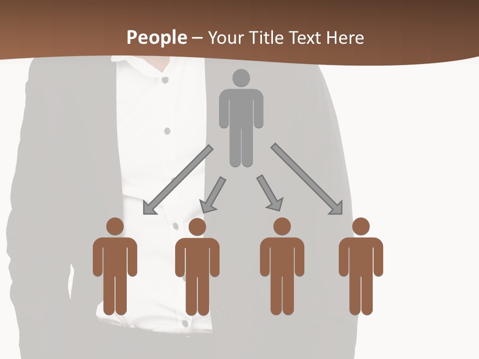 A Man In A Suit Standing In Front Of A Brown Background PowerPoint Template