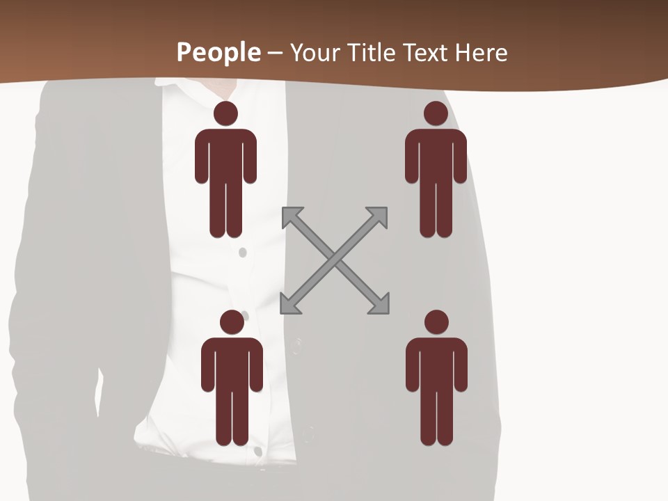 A Man In A Suit Standing In Front Of A Brown Background PowerPoint Template