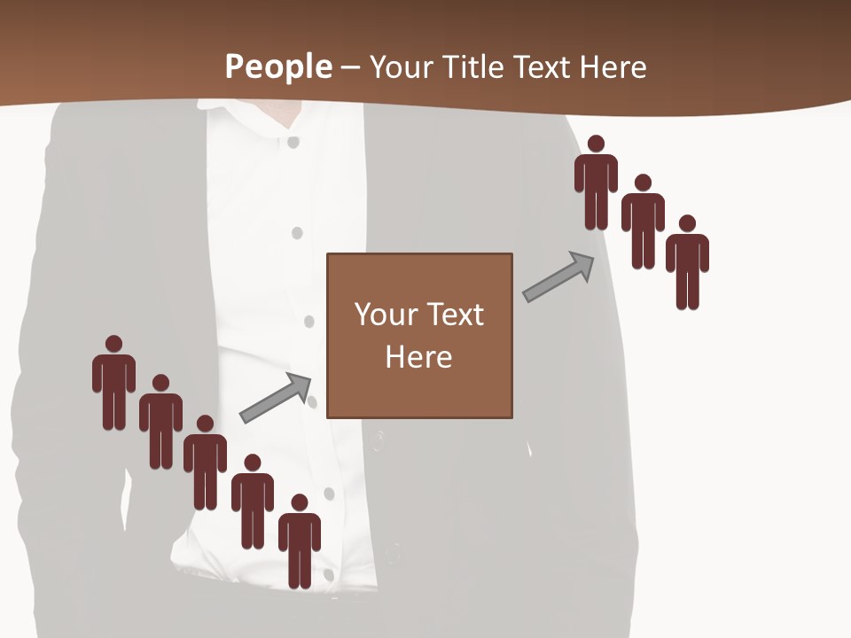 A Man In A Suit Standing In Front Of A Brown Background PowerPoint Template