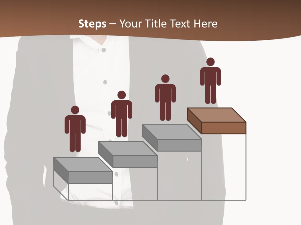 A Man In A Suit Standing In Front Of A Brown Background PowerPoint Template