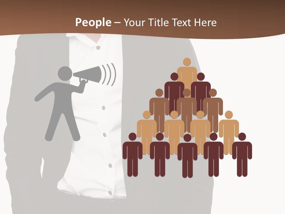 A Man In A Suit Standing In Front Of A Brown Background PowerPoint Template