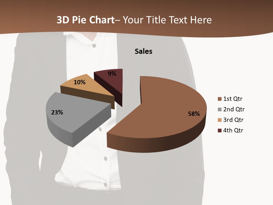 A Man In A Suit Standing In Front Of A Brown Background PowerPoint Template