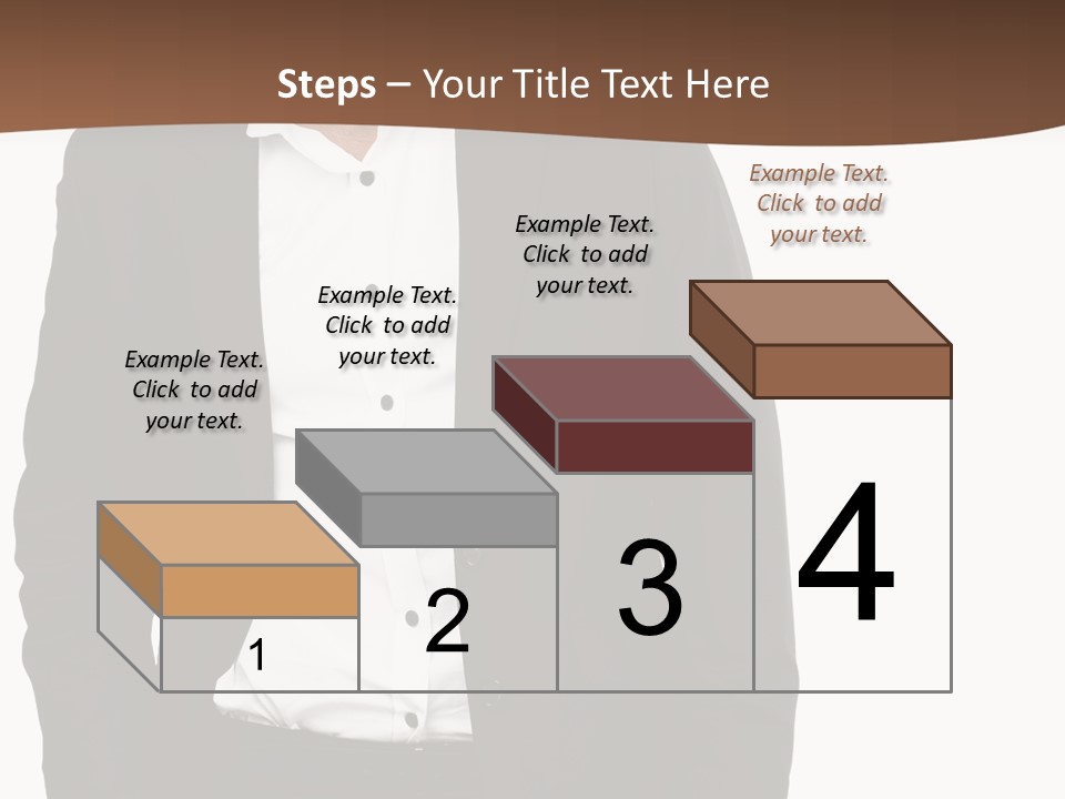 A Man In A Suit Standing In Front Of A Brown Background PowerPoint Template