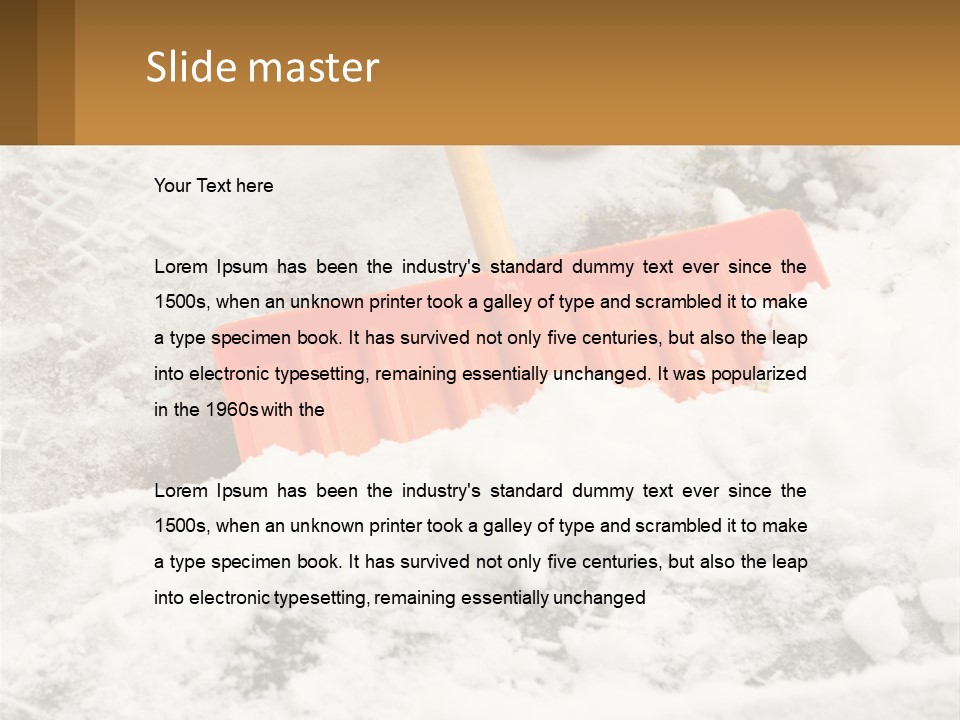 A Snow Shovel Is Laying In A Pile Of Snow PowerPoint Template