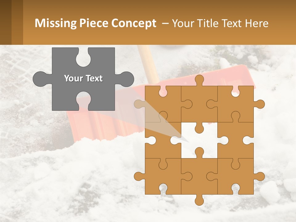 A Snow Shovel Is Laying In A Pile Of Snow PowerPoint Template