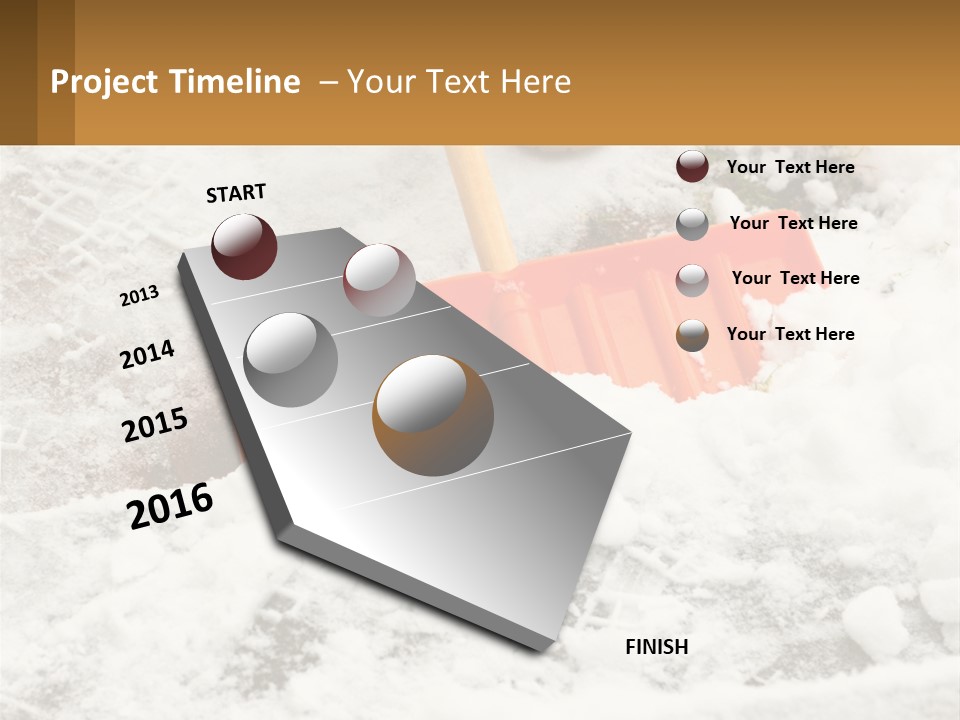 A Snow Shovel Is Laying In A Pile Of Snow PowerPoint Template
