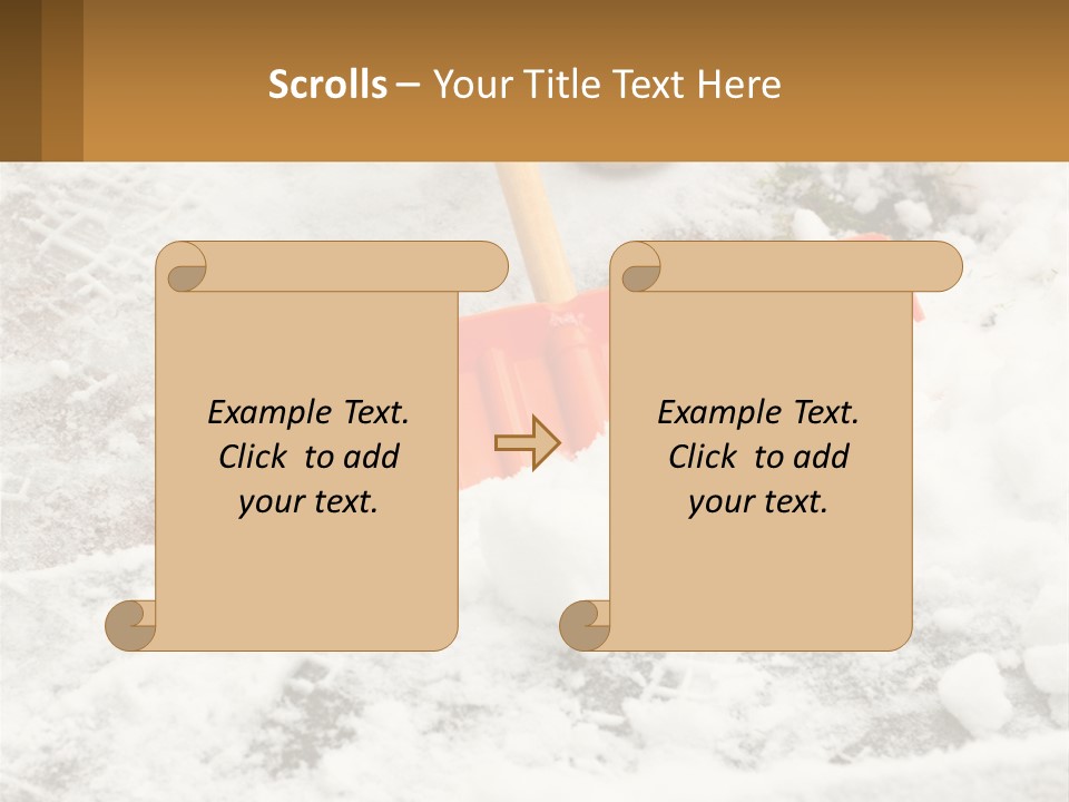 A Snow Shovel Is Laying In A Pile Of Snow PowerPoint Template