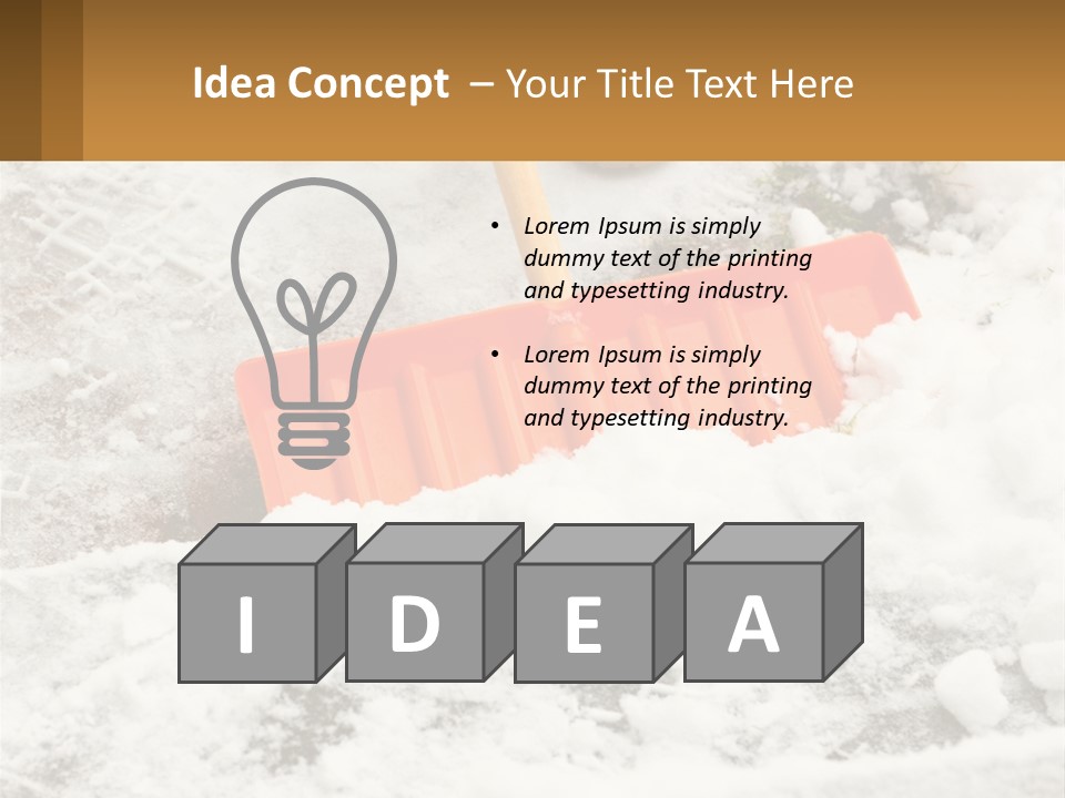 A Snow Shovel Is Laying In A Pile Of Snow PowerPoint Template