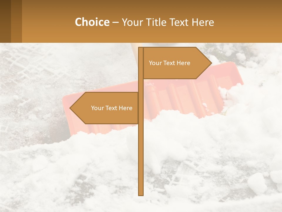 A Snow Shovel Is Laying In A Pile Of Snow PowerPoint Template