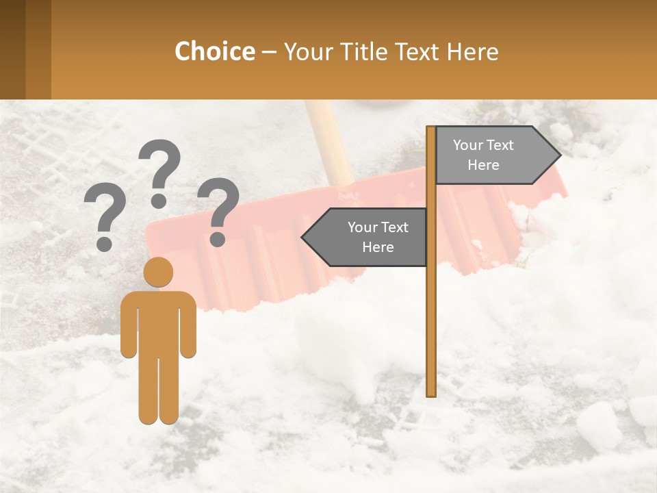 A Snow Shovel Is Laying In A Pile Of Snow PowerPoint Template