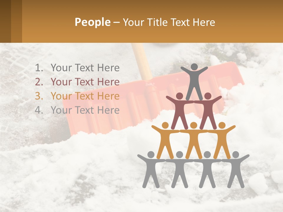 A Snow Shovel Is Laying In A Pile Of Snow PowerPoint Template