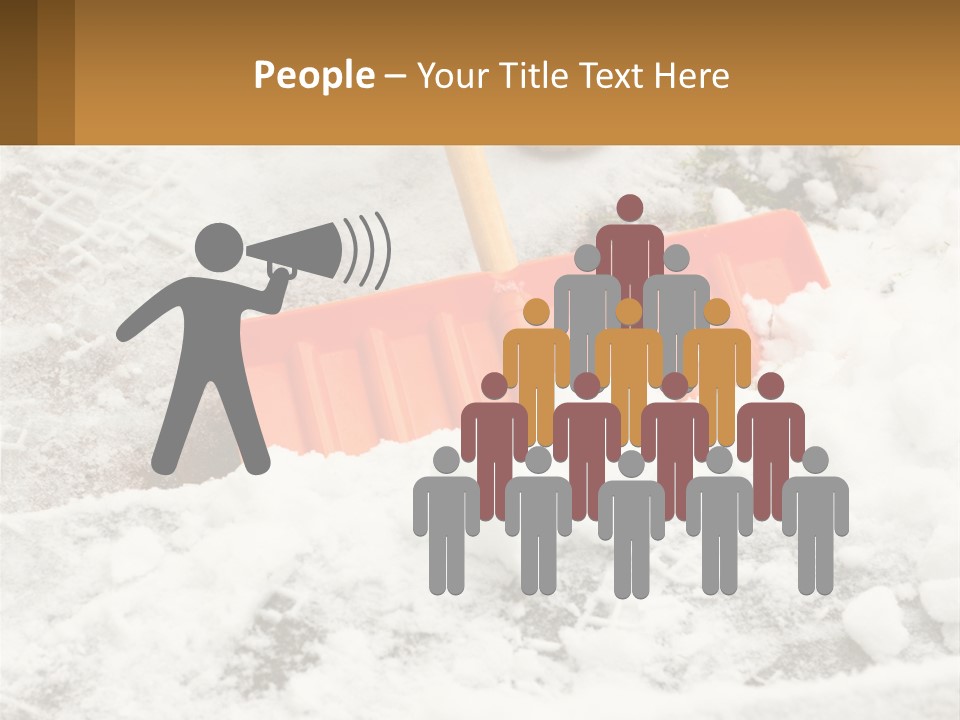 A Snow Shovel Is Laying In A Pile Of Snow PowerPoint Template