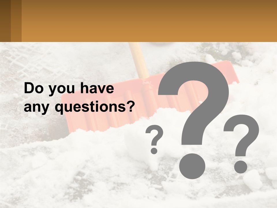 A Snow Shovel Is Laying In A Pile Of Snow PowerPoint Template