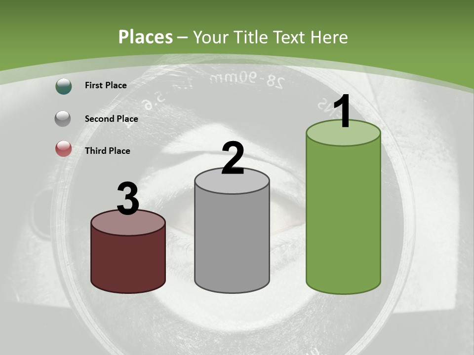 A Woman's Eye With A Magnifying Glass In Front Of Her PowerPoint Template