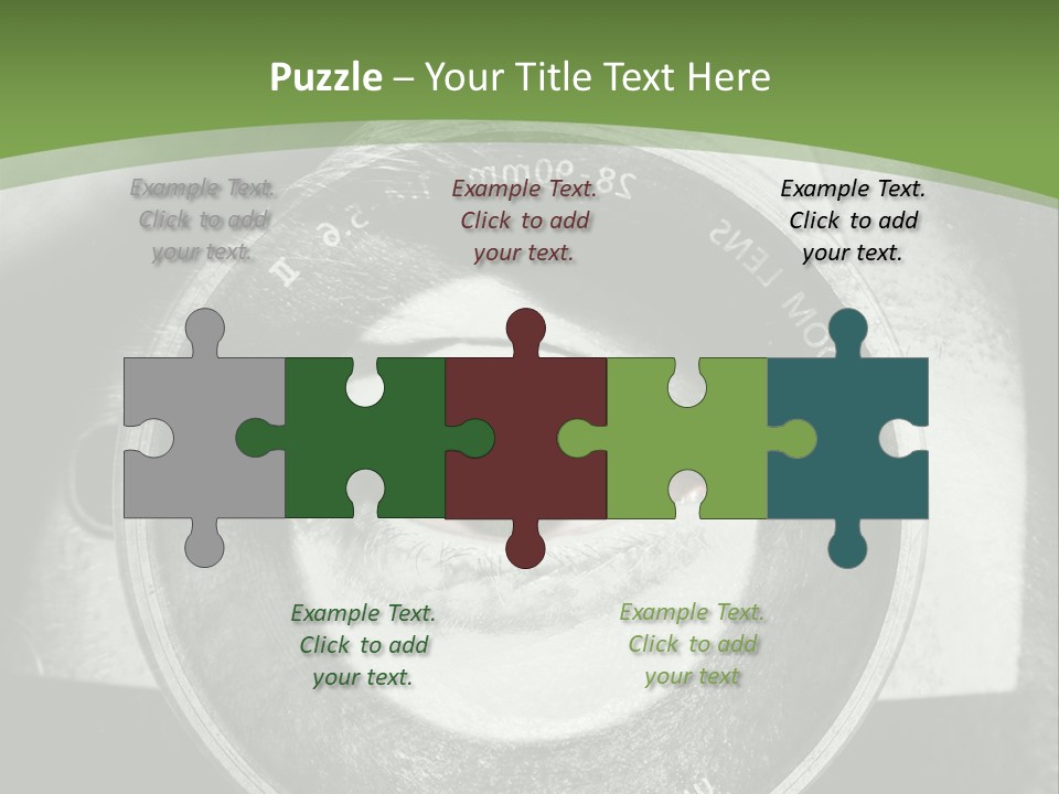 A Woman's Eye With A Magnifying Glass In Front Of Her PowerPoint Template