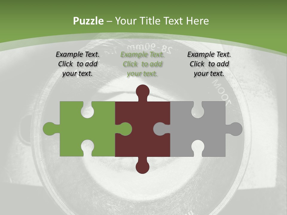 A Woman's Eye With A Magnifying Glass In Front Of Her PowerPoint Template