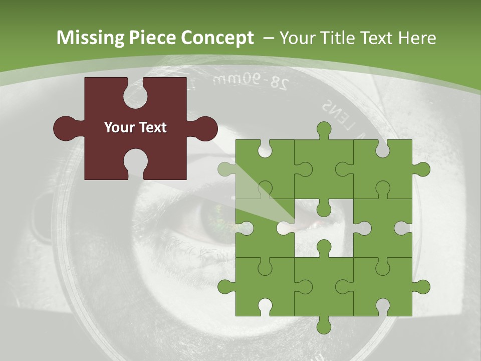 A Woman's Eye With A Magnifying Glass In Front Of Her PowerPoint Template