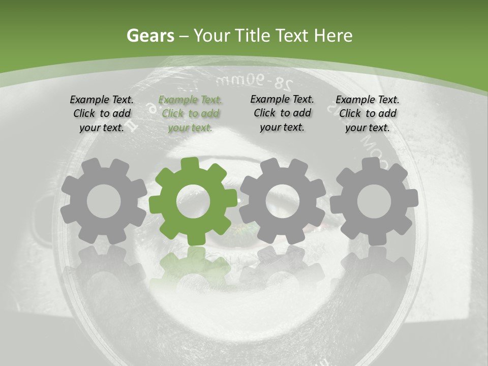 A Woman's Eye With A Magnifying Glass In Front Of Her PowerPoint Template