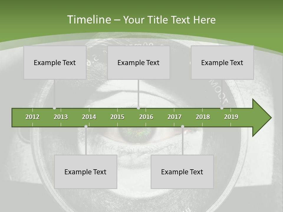 A Woman's Eye With A Magnifying Glass In Front Of Her PowerPoint Template