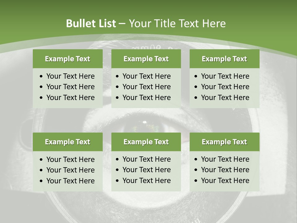 A Woman's Eye With A Magnifying Glass In Front Of Her PowerPoint Template