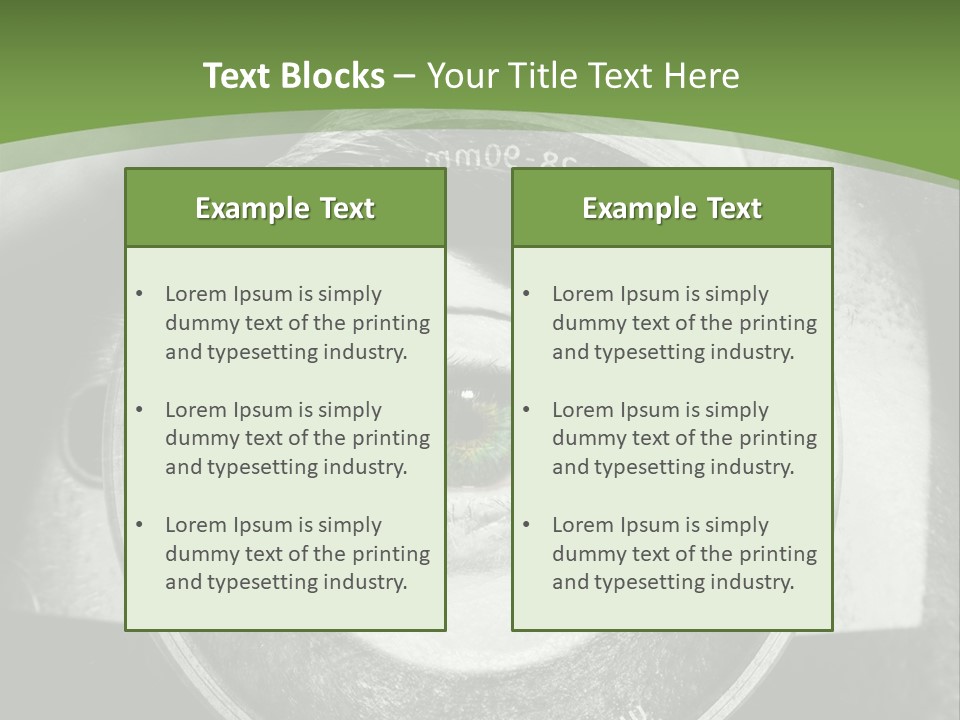 A Woman's Eye With A Magnifying Glass In Front Of Her PowerPoint Template