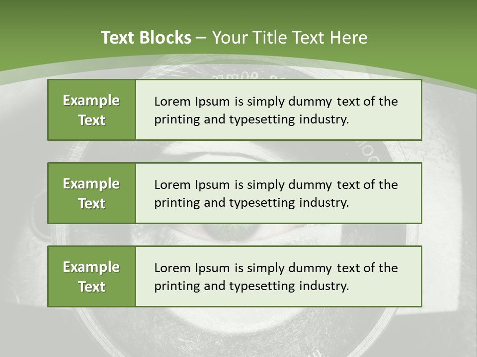A Woman's Eye With A Magnifying Glass In Front Of Her PowerPoint Template