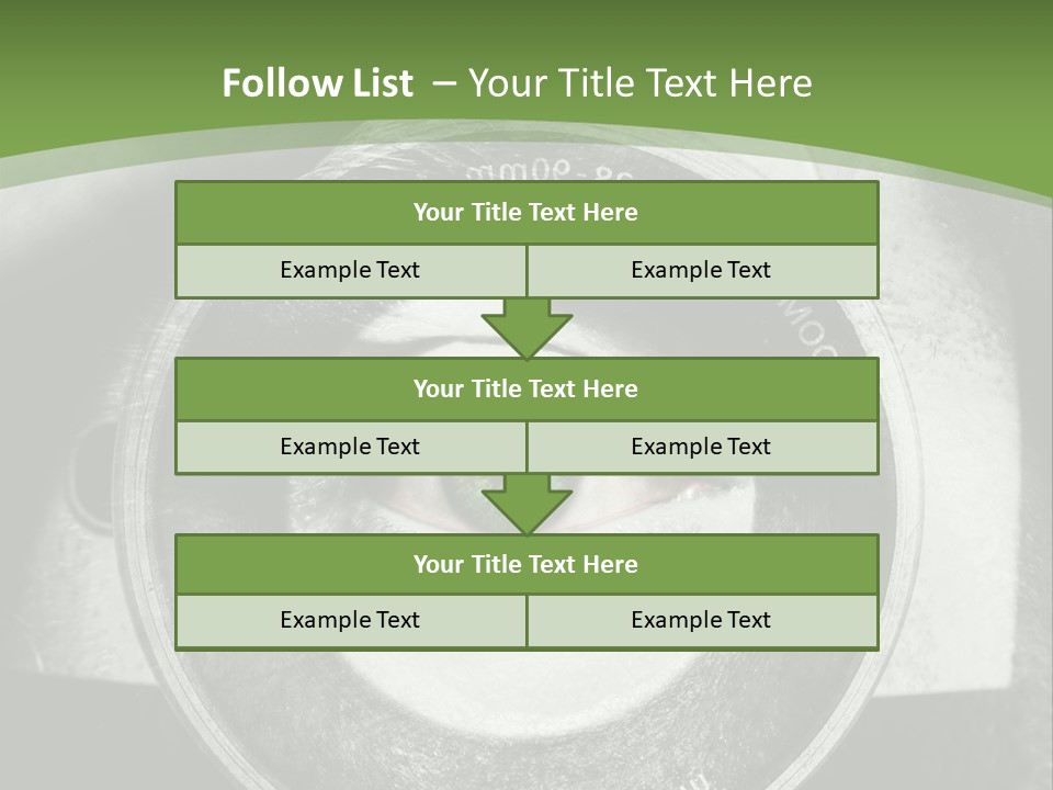 A Woman's Eye With A Magnifying Glass In Front Of Her PowerPoint Template