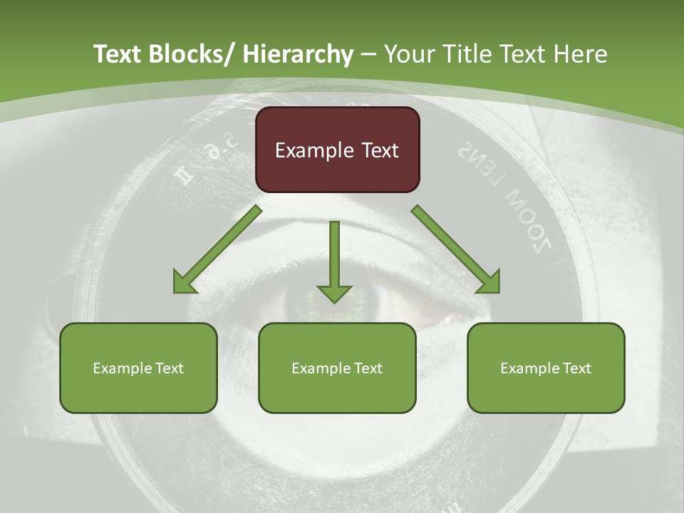 A Woman's Eye With A Magnifying Glass In Front Of Her PowerPoint Template
