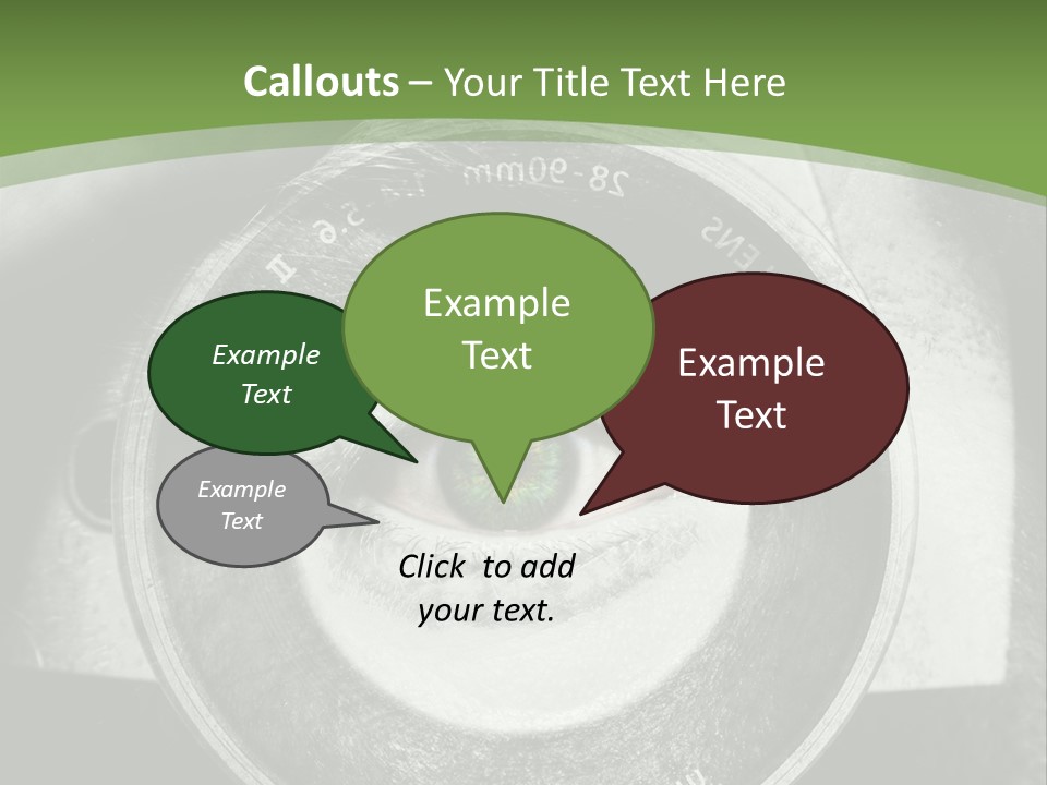 A Woman's Eye With A Magnifying Glass In Front Of Her PowerPoint Template
