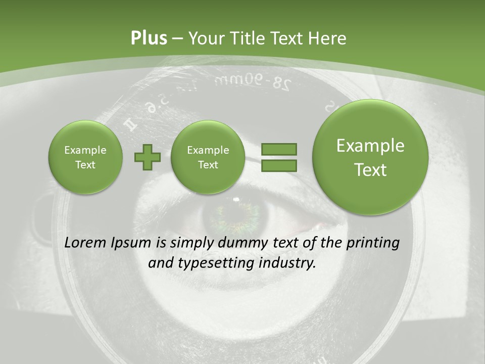 A Woman's Eye With A Magnifying Glass In Front Of Her PowerPoint Template