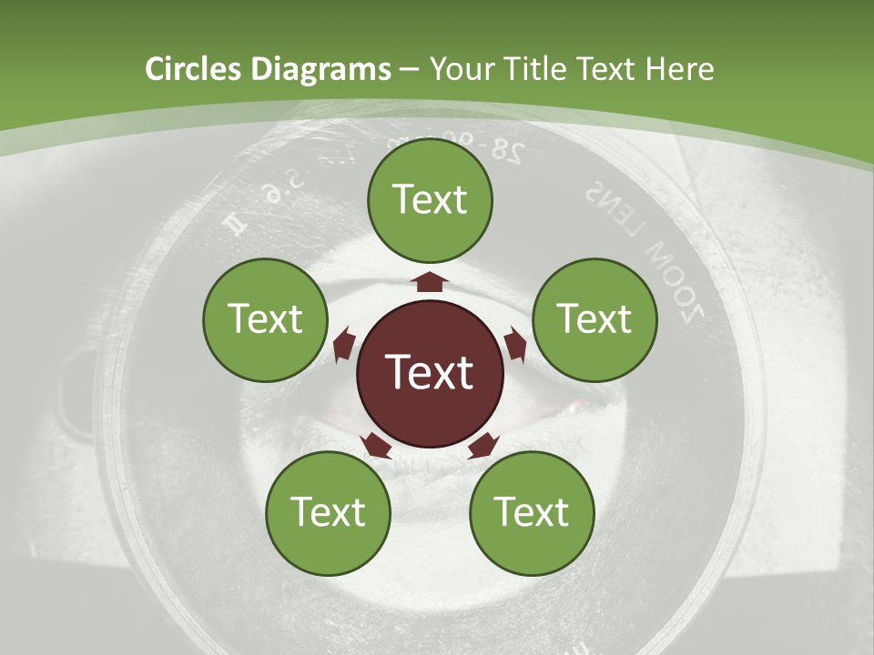 A Woman's Eye With A Magnifying Glass In Front Of Her PowerPoint Template