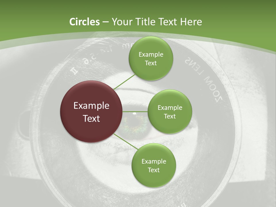 A Woman's Eye With A Magnifying Glass In Front Of Her PowerPoint Template