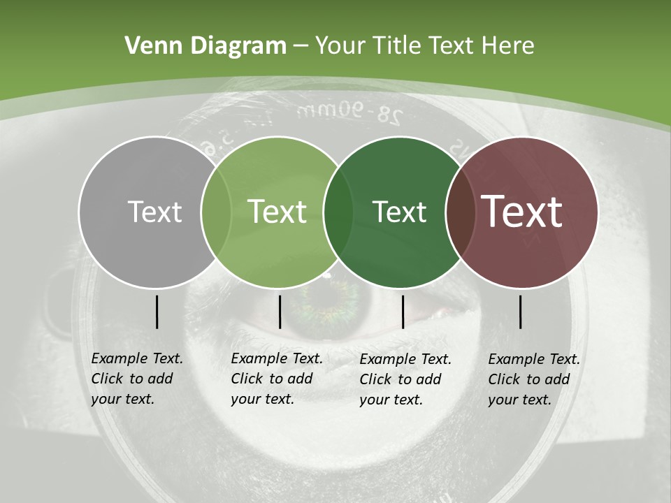 A Woman's Eye With A Magnifying Glass In Front Of Her PowerPoint Template