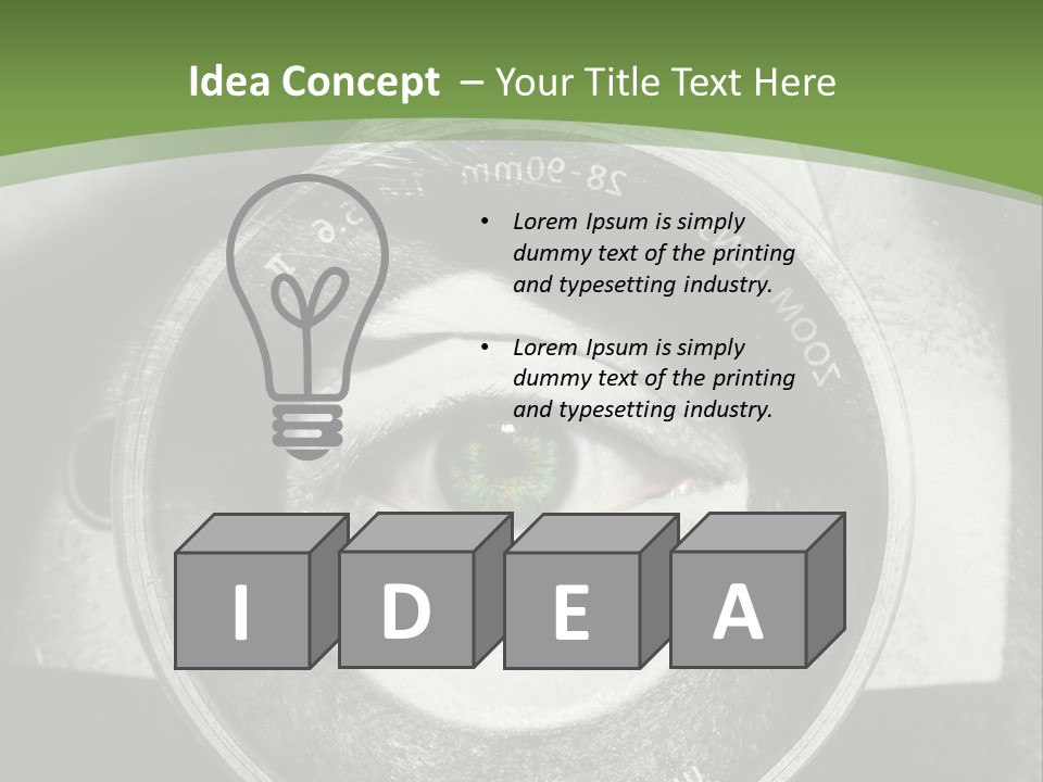 A Woman's Eye With A Magnifying Glass In Front Of Her PowerPoint Template