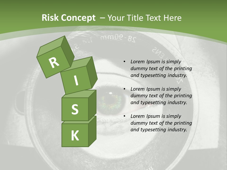 A Woman's Eye With A Magnifying Glass In Front Of Her PowerPoint Template