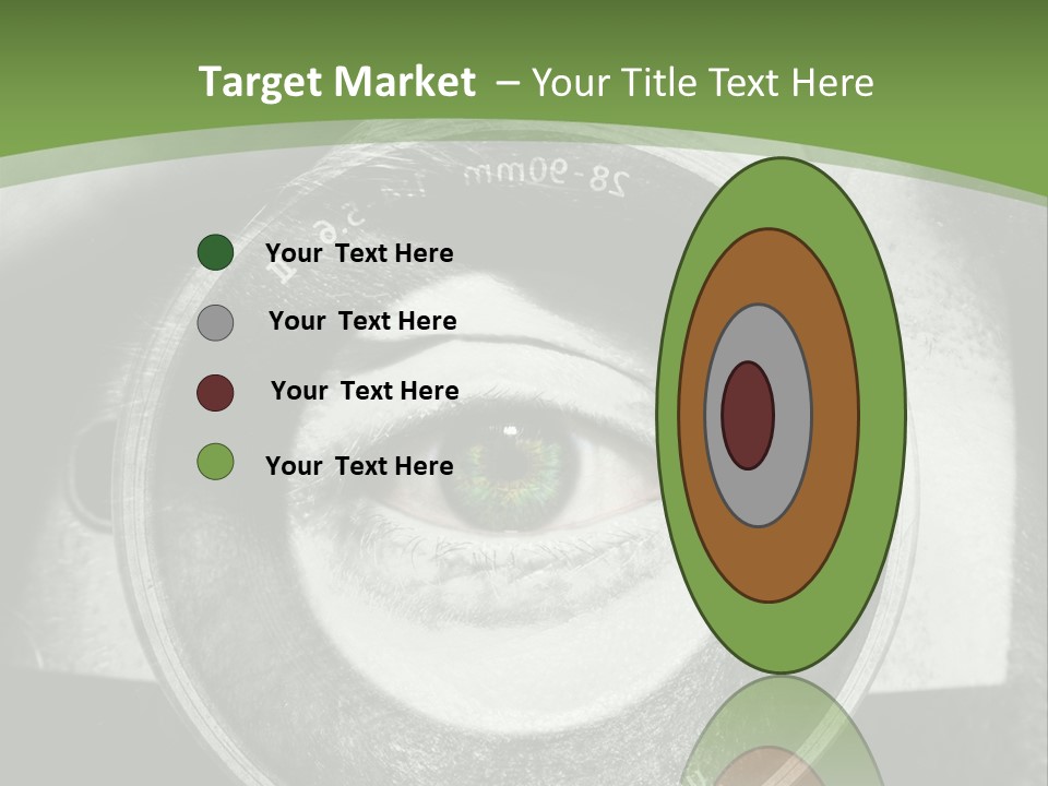 A Woman's Eye With A Magnifying Glass In Front Of Her PowerPoint Template