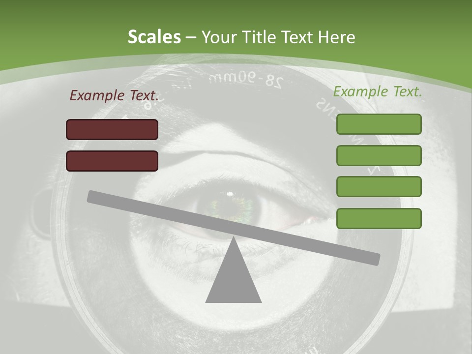 A Woman's Eye With A Magnifying Glass In Front Of Her PowerPoint Template