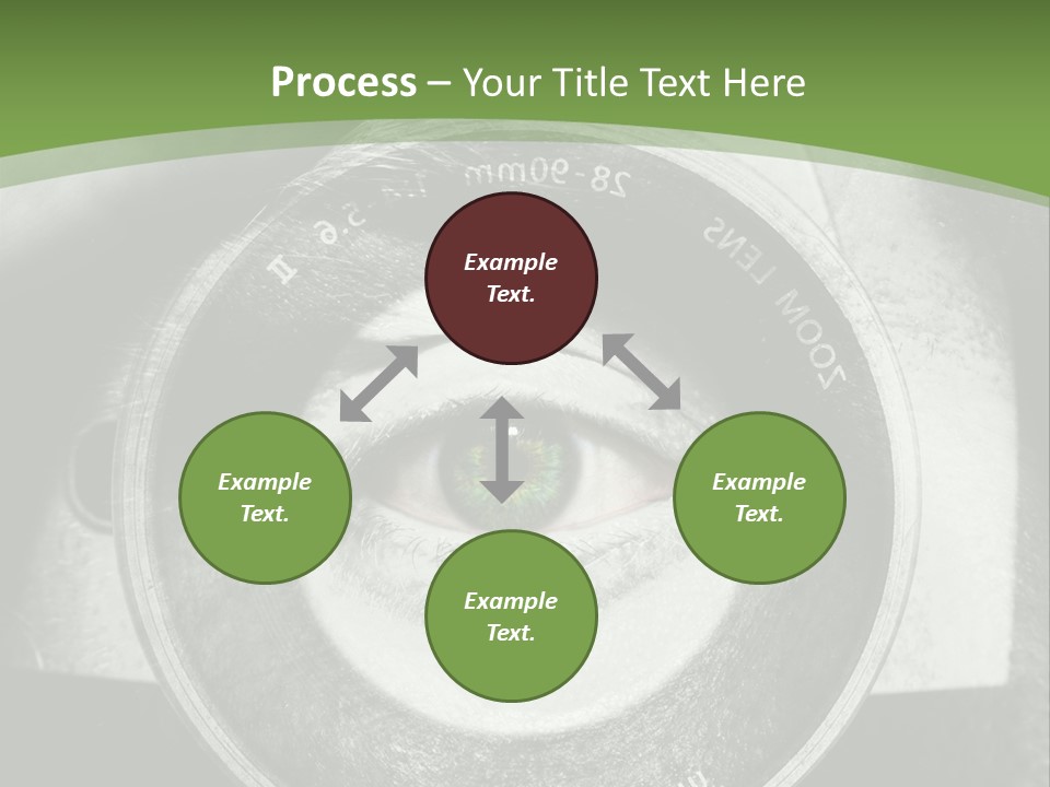 A Woman's Eye With A Magnifying Glass In Front Of Her PowerPoint Template