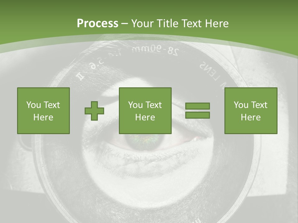A Woman's Eye With A Magnifying Glass In Front Of Her PowerPoint Template