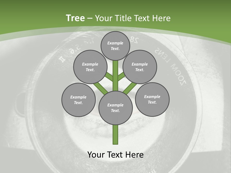 A Woman's Eye With A Magnifying Glass In Front Of Her PowerPoint Template