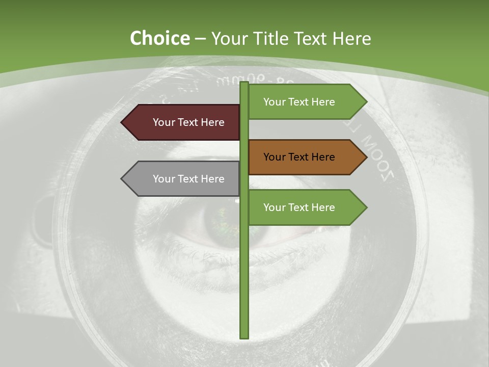 A Woman's Eye With A Magnifying Glass In Front Of Her PowerPoint Template