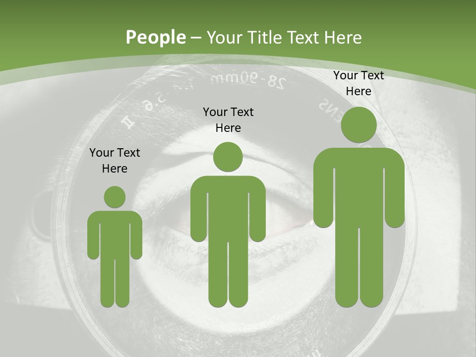 A Woman's Eye With A Magnifying Glass In Front Of Her PowerPoint Template