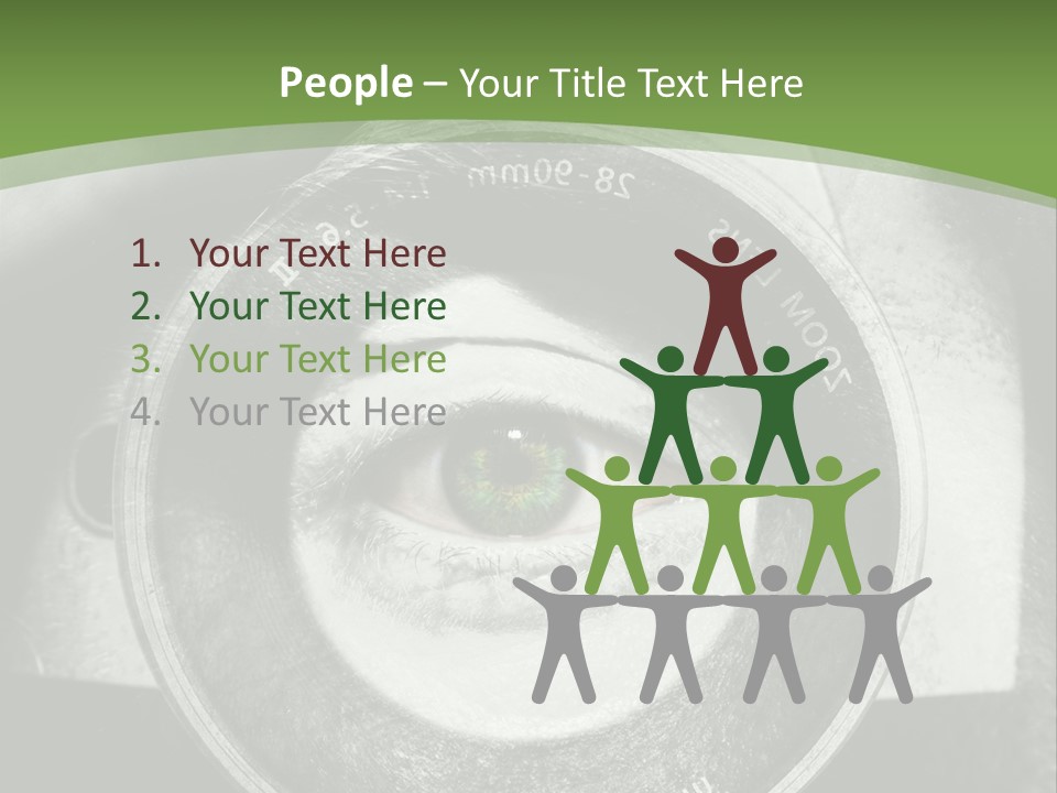 A Woman's Eye With A Magnifying Glass In Front Of Her PowerPoint Template