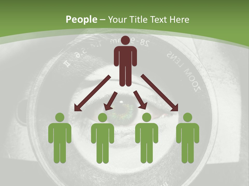 A Woman's Eye With A Magnifying Glass In Front Of Her PowerPoint Template