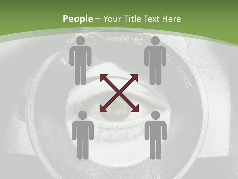 A Woman's Eye With A Magnifying Glass In Front Of Her PowerPoint Template