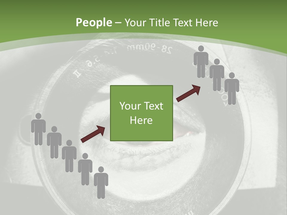 A Woman's Eye With A Magnifying Glass In Front Of Her PowerPoint Template