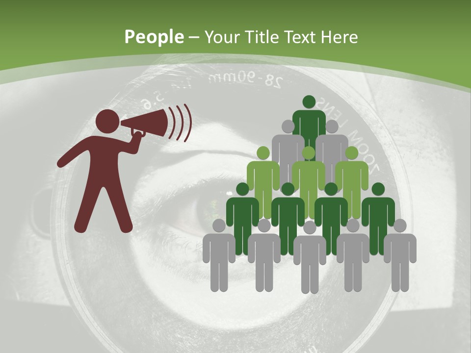 A Woman's Eye With A Magnifying Glass In Front Of Her PowerPoint Template