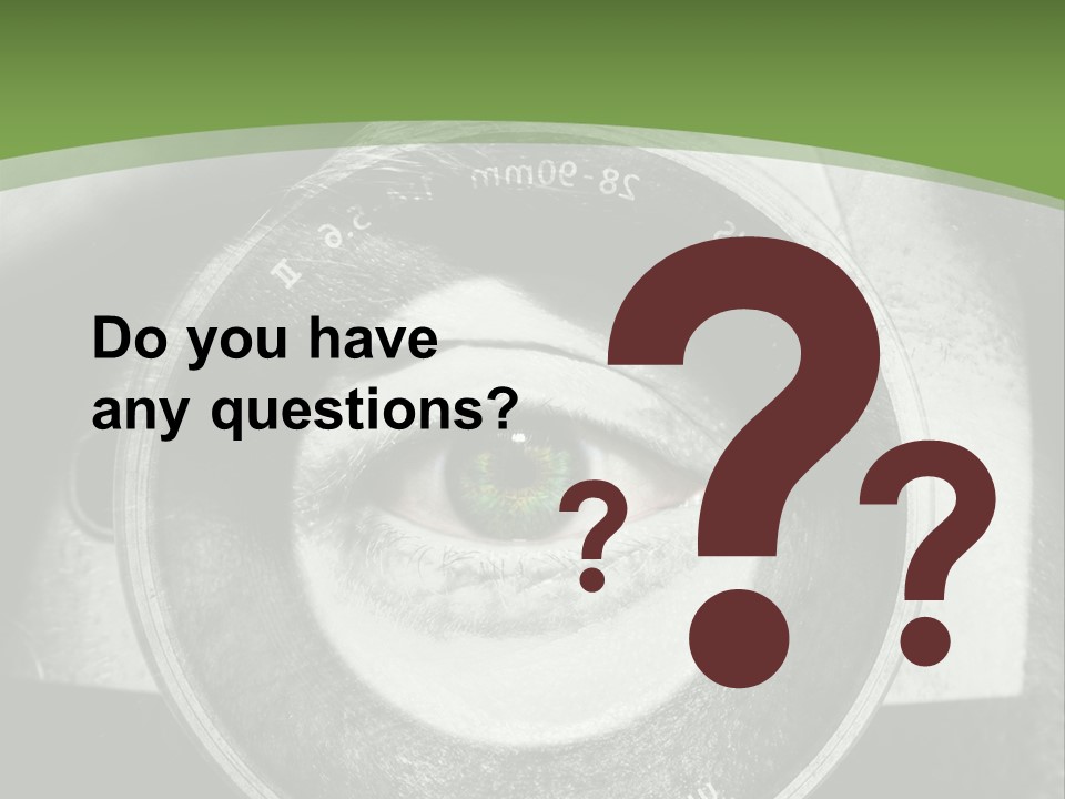 A Woman's Eye With A Magnifying Glass In Front Of Her PowerPoint Template