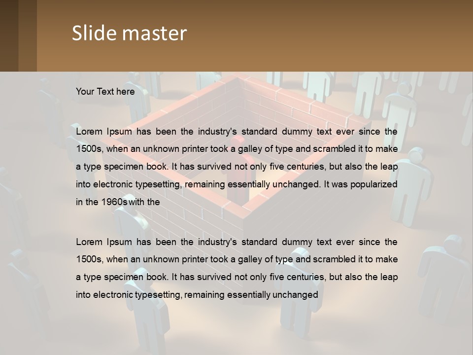 A Group Of People Standing Around A Brick Wall PowerPoint Template