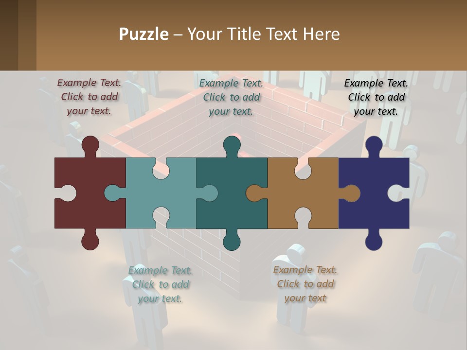 A Group Of People Standing Around A Brick Wall PowerPoint Template